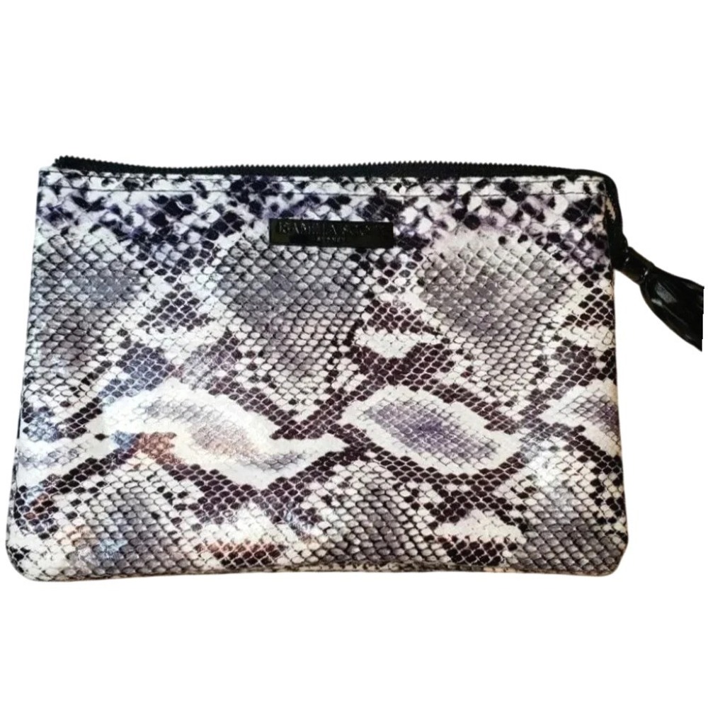 Isabella Scott NWOT vinyl snakeskin makeup bag